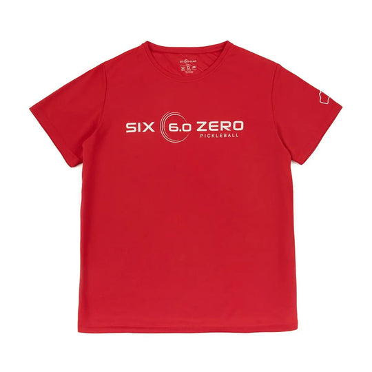 Six Zero Performance Sport Shirt - Gem Series Ruby Red with White Logo